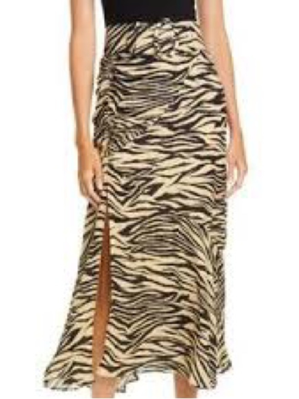 Nicholas the Label Side Gathered Skirt in zebra print Sz 4